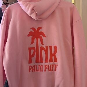 Pink Palm Puff Women's Hoodie